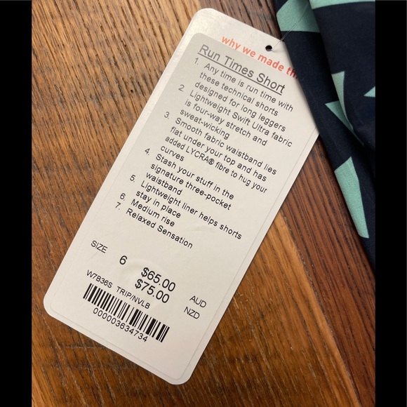 Lululemon Run Times Shorts - Nacho, Size 6 NWT - Picture 14 of 15